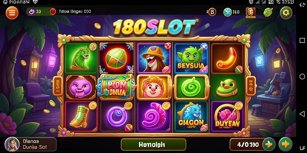 Screenshot utama 180SLOT menampilkan gameplay petualangan yang seru.