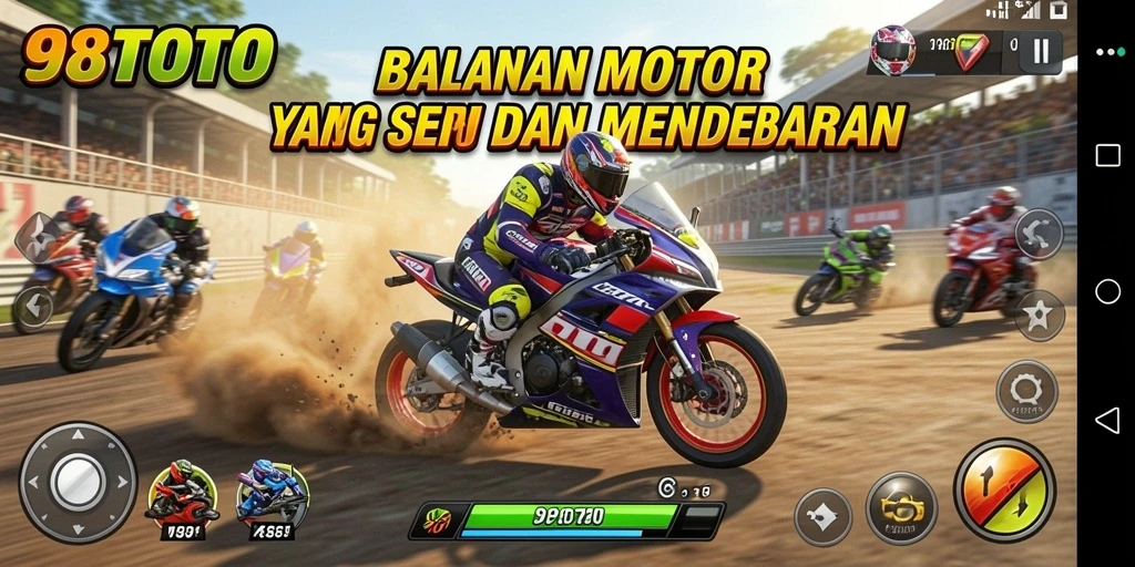 Gameplay seru dari balapan motor di 98TOTO.