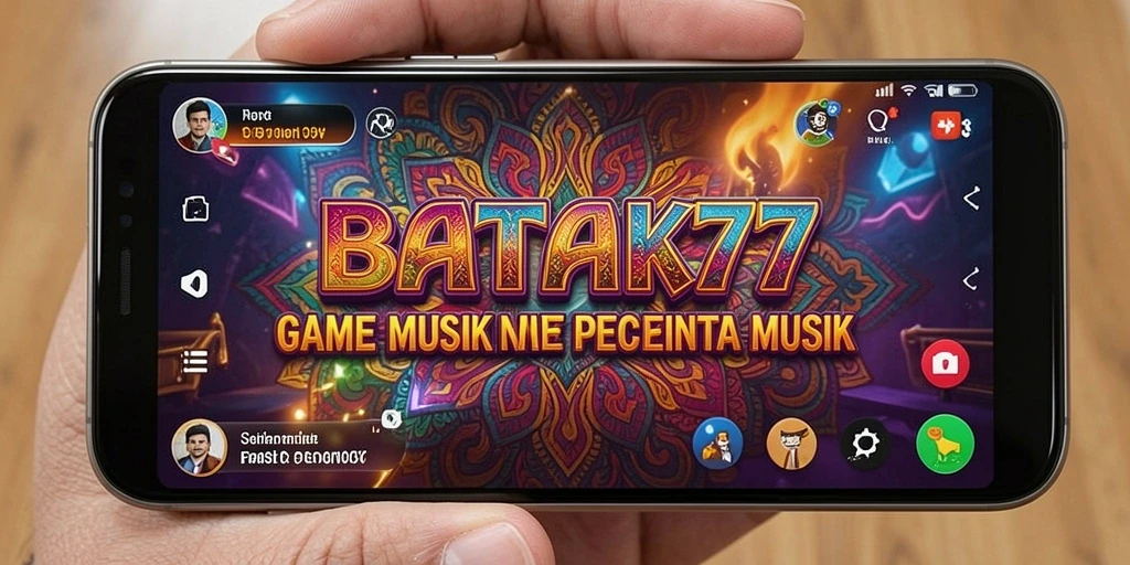 Tampilan gameplay BATIK77 yang penuh warna dan dinamis saat memainkan musik.