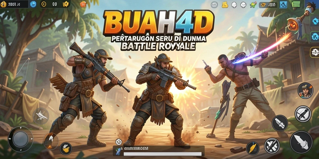 Tampilan seru gameplay BUAH4D dalam pertempuran Battle Royale.
