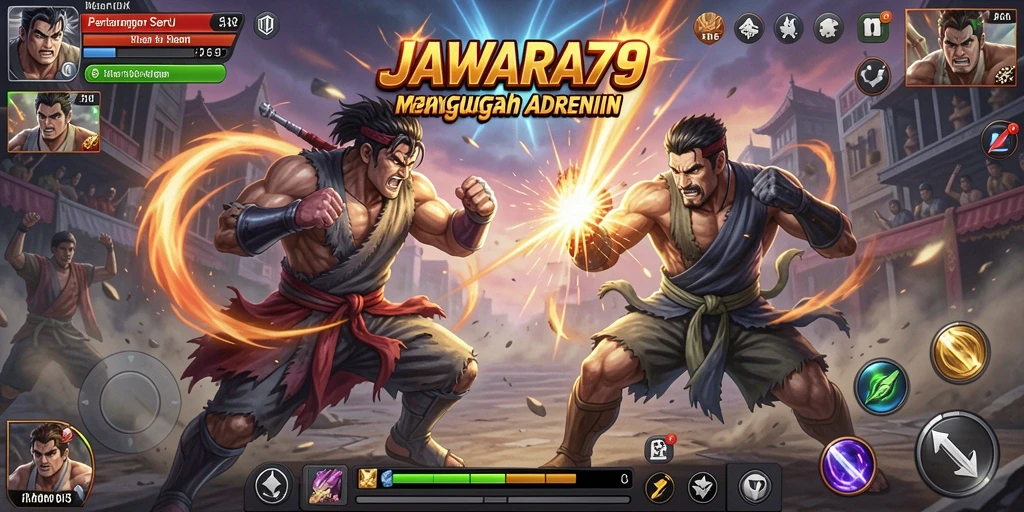 Tampilan gameplay JAWARA79 yang penuh aksi dan pertarungan seru.
