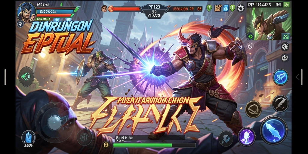 Gameplay PP123 dengan pertarungan seru dan karakter unik.
