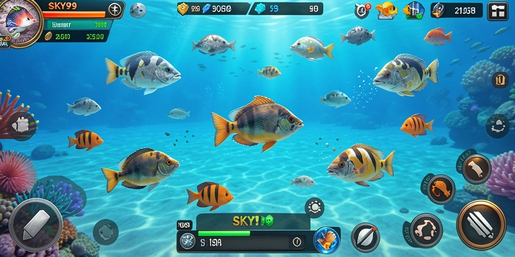 Tampilan gameplay SKY99 yang penuh aksi Tembak Ikan.