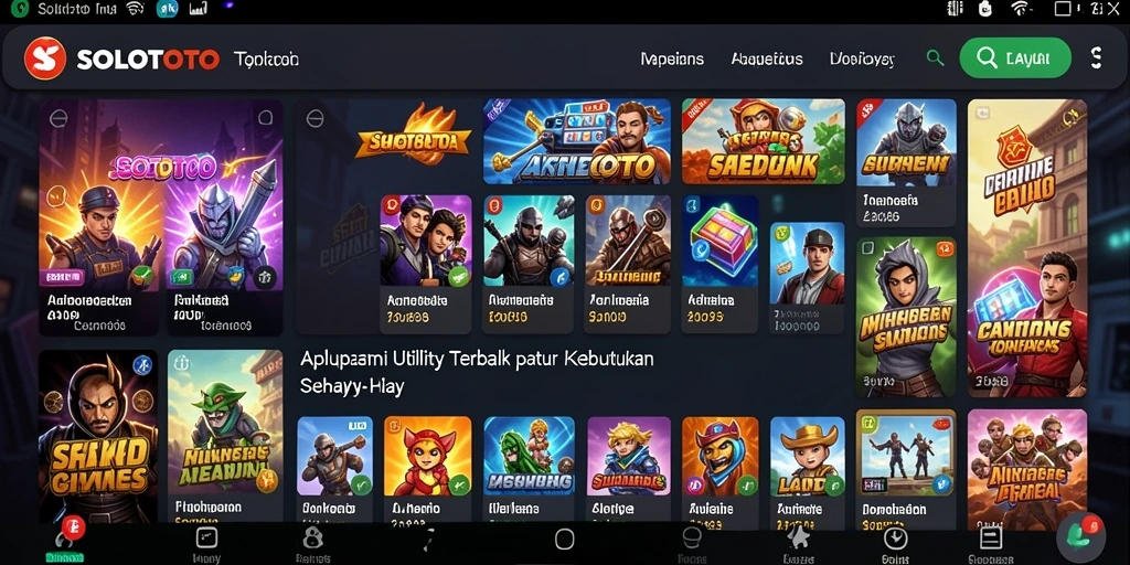 Tampilan utama SOLOTOTO menampilkan fitur utilitas yang memudahkan pengguna.
